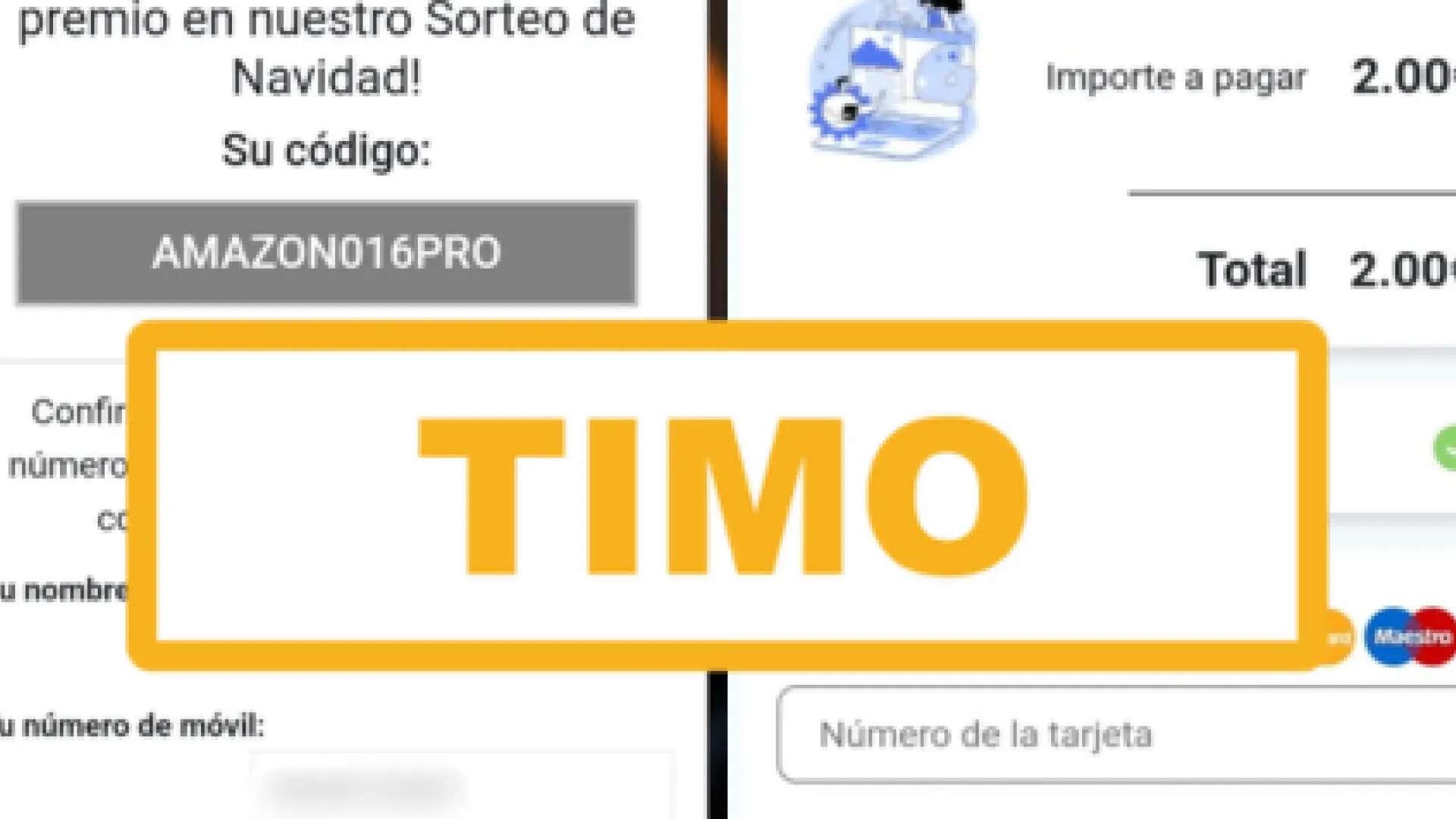 Este SMS que dice que has ganado un sorteo de Amazon por Navidad es un timo