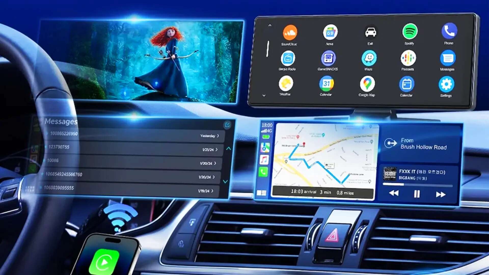 Pon Android Auto en tu coche incluso si es del 2005: esta pantalla es barata y fácil de instalar