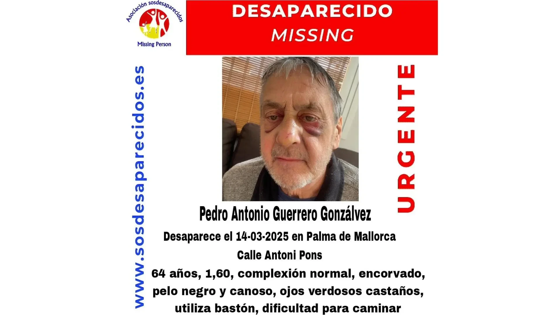 Buscan a un hombre de 64 años desaparecido desde este viernes en Palma