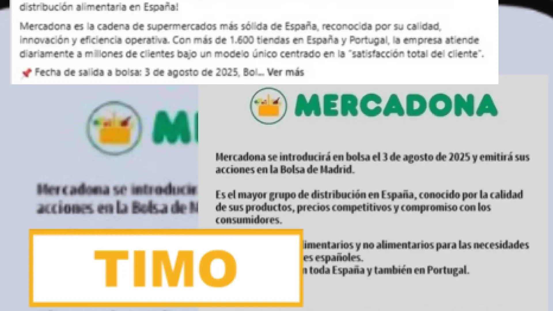 Mercadona no saldrá a bolsa el 3 de agosto: es un timo y la empresa afirma que es 
