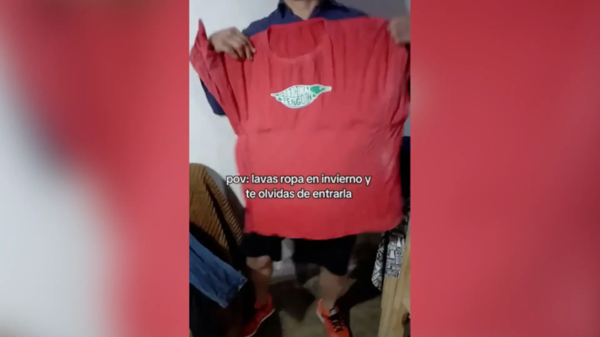 La sorpresa de una joven al recoger la ropa tendida en plena ola polar: 