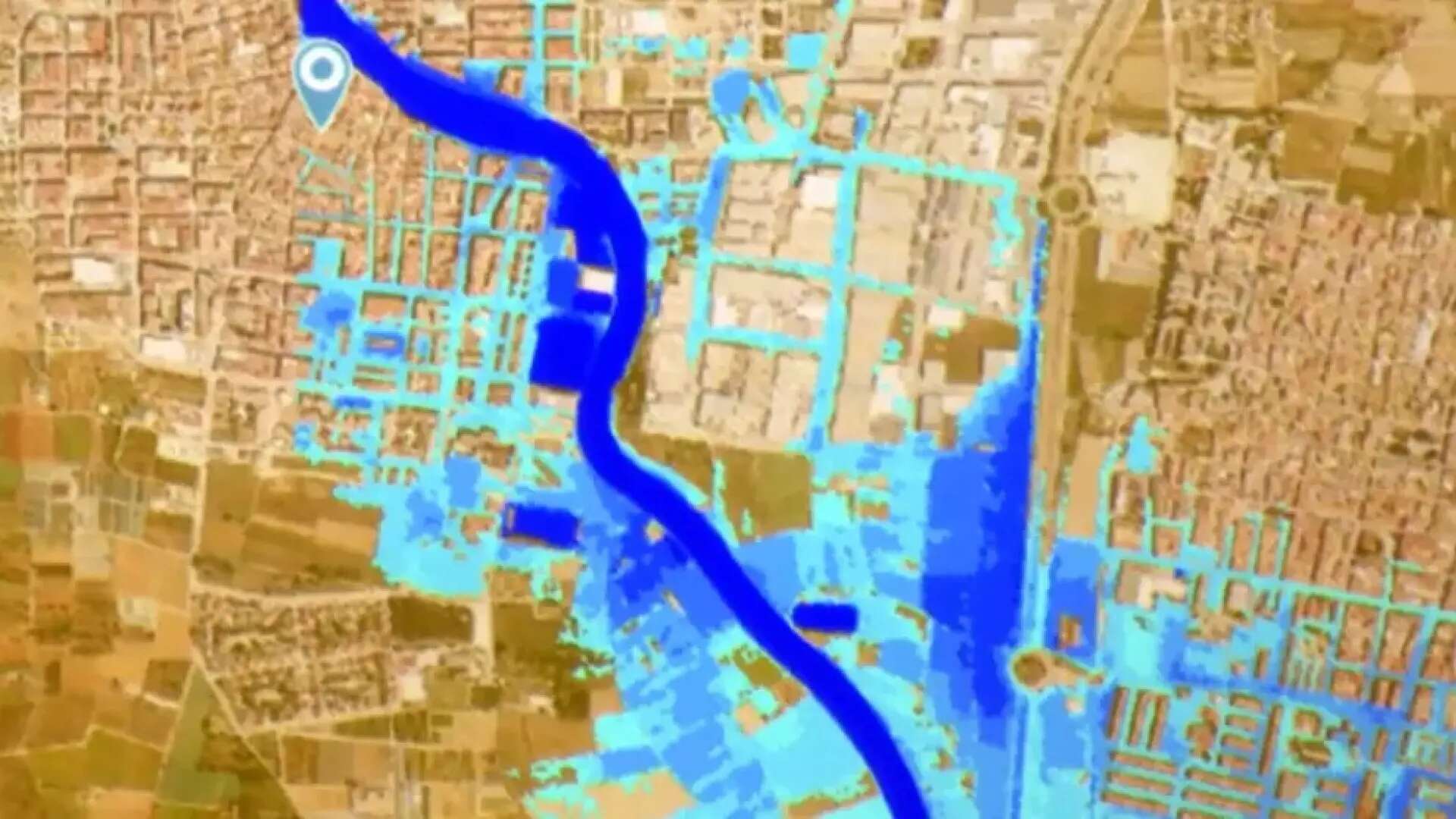 Una inundación 'dibujada': así avanzaba la cartografía cómo se anegarían las áreas de Valencia