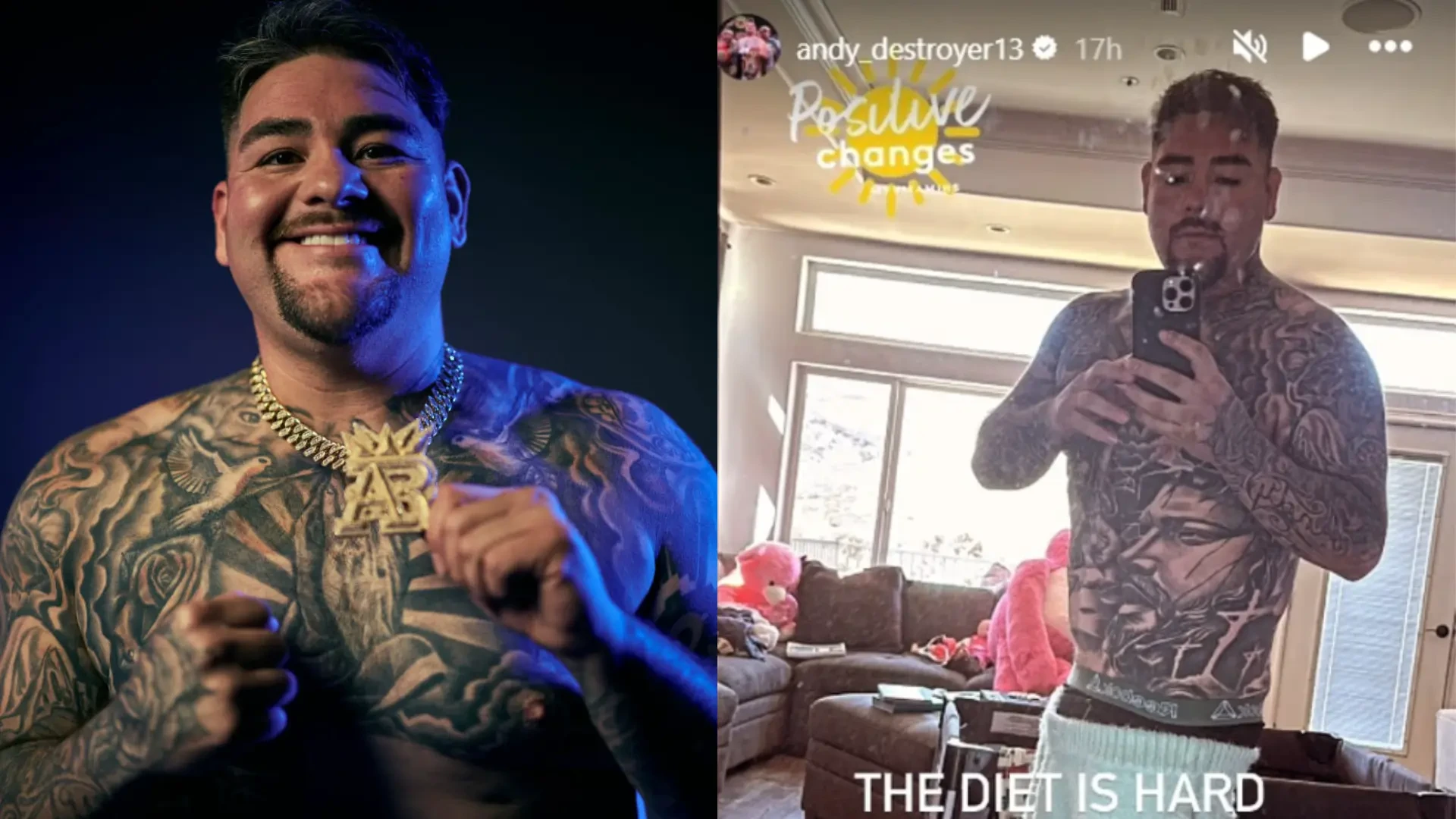 El radical cambio físico del excampeón del mundo de boxeo Andy Ruiz: 