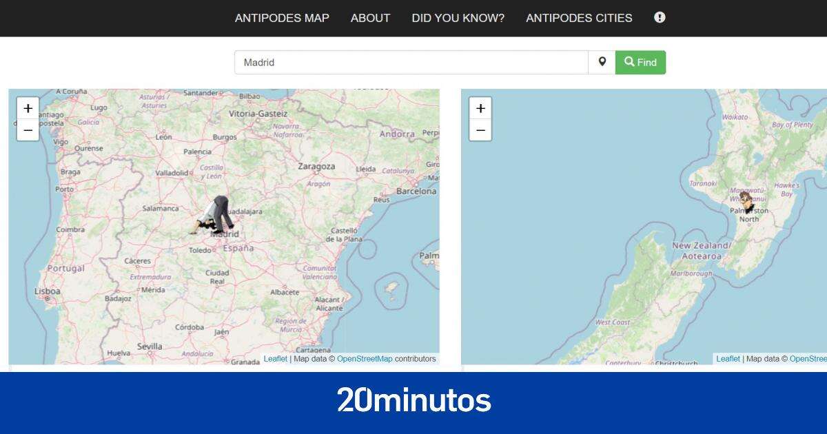 El mapa interactivo en el que introduces tu ubicación y te revelan dónde están tus antípodas