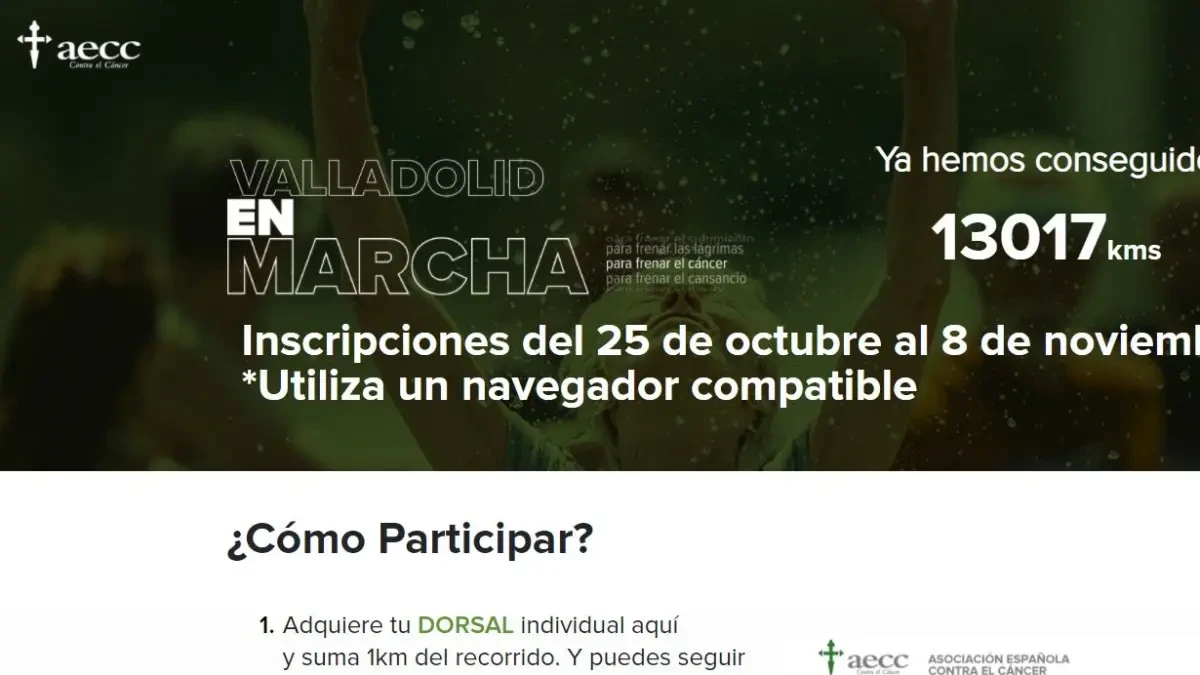 AECC de Valladolid mantiene hasta el miércoles su portal para 'La carrera más larga' tras recibir 13.000 aportaciones
