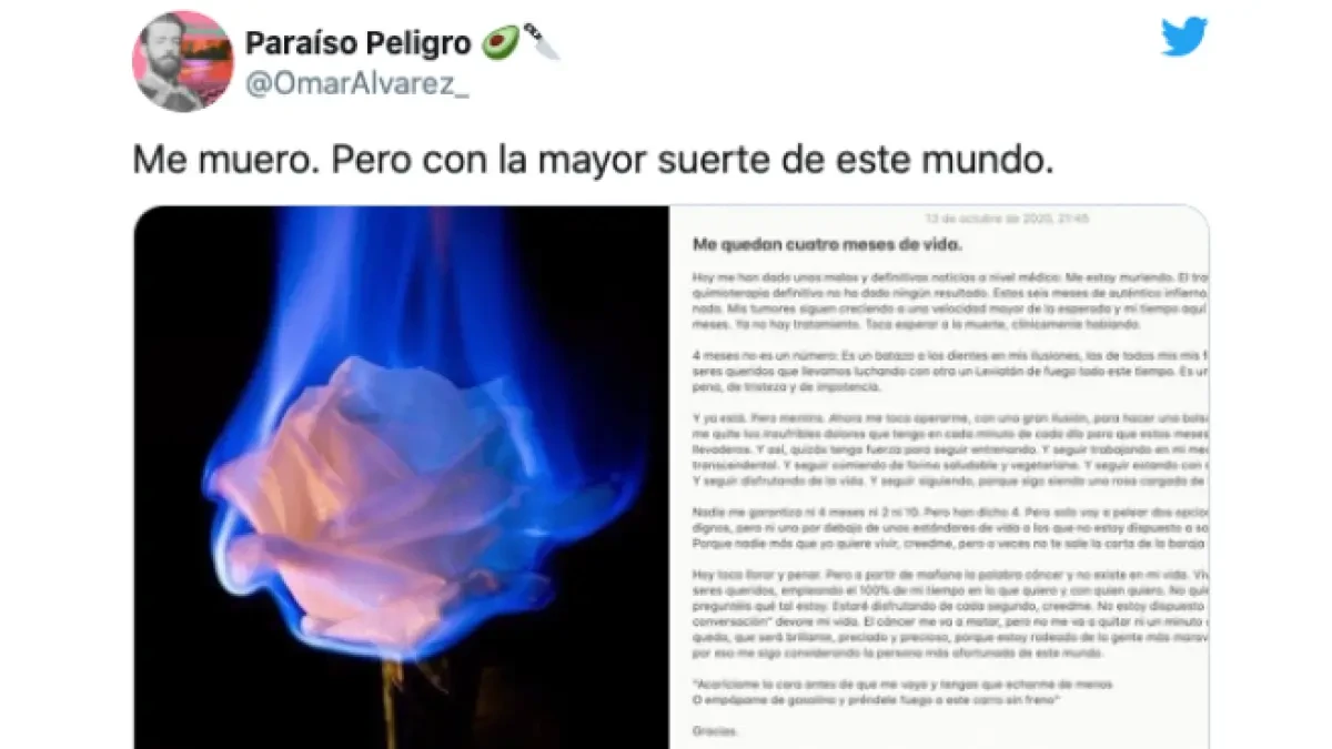 El mensaje de un enfermo de cáncer al que le quedan meses de vida: 
