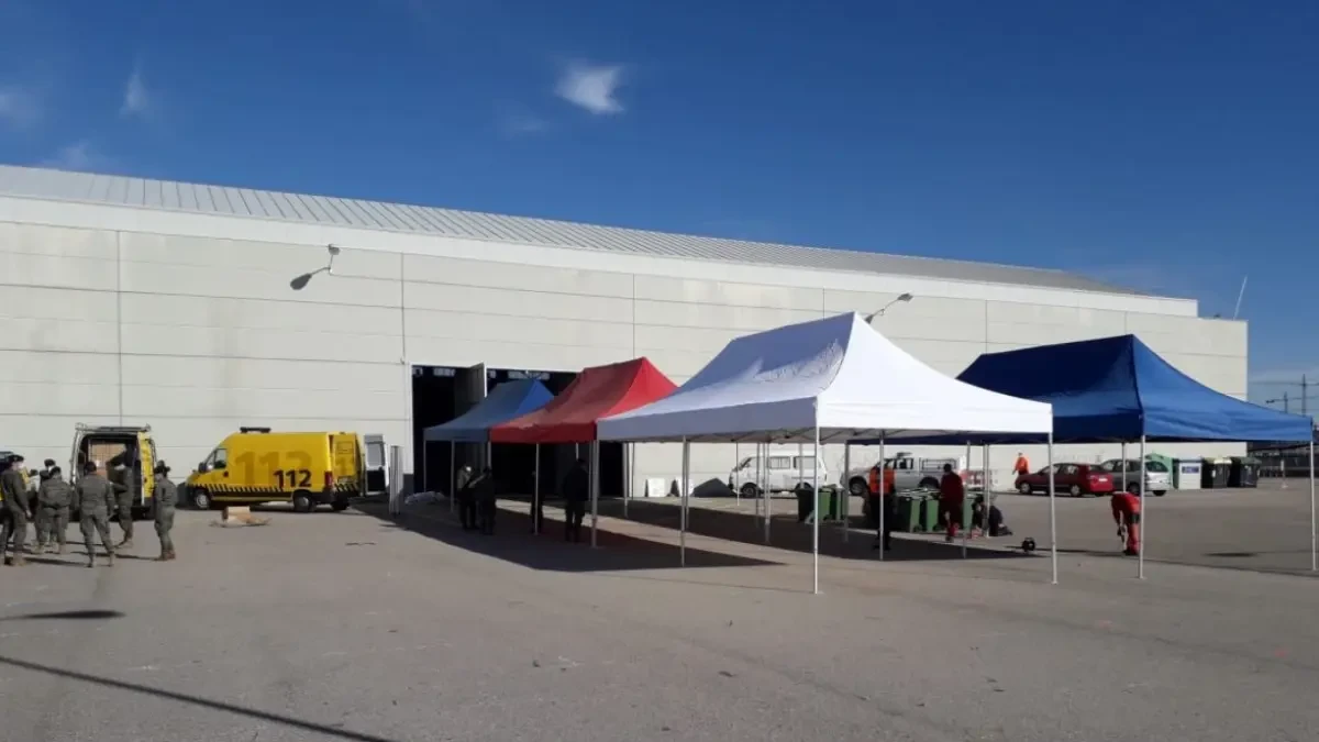 Voluntarios de Protección Civil colaboran en test masivos de Aranda (Burgos) y San Andrés del Rabanedo (León)