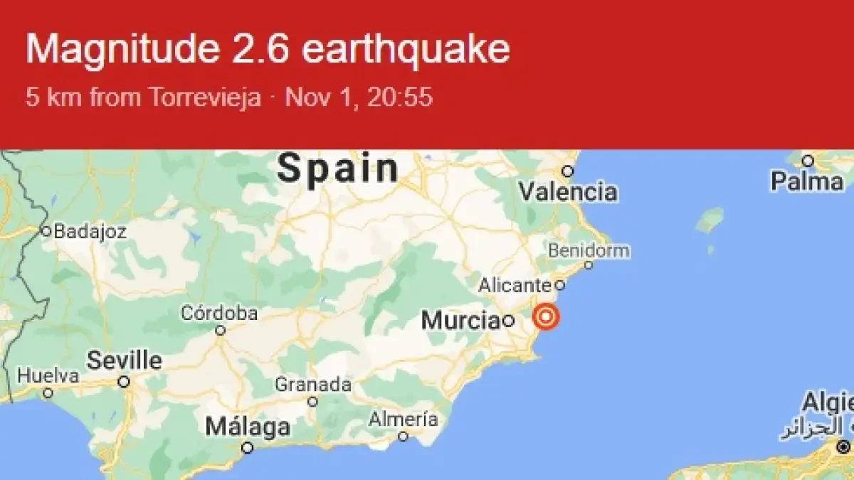 Un segundo terremoto sacude la Comunidad Valenciana con epicentro en el mar a la altura de Torrevieja