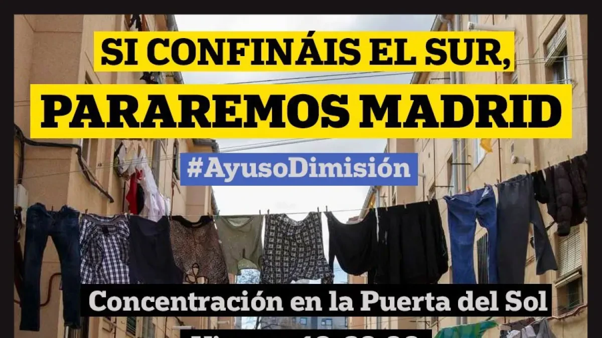 Convocan una manifestación en contra de las medidas restrictivas anunciadas en Madrid