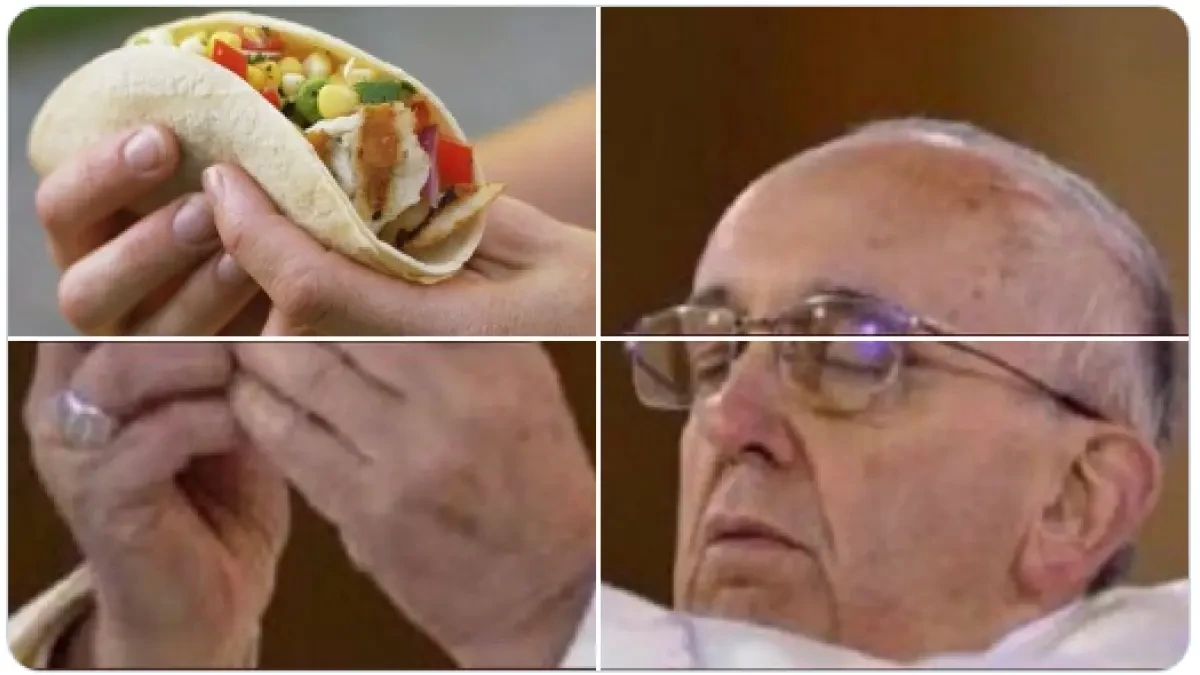 Las redes hacen viral al papa Francisco colocándole diferentes objetos en la mano durante una misa