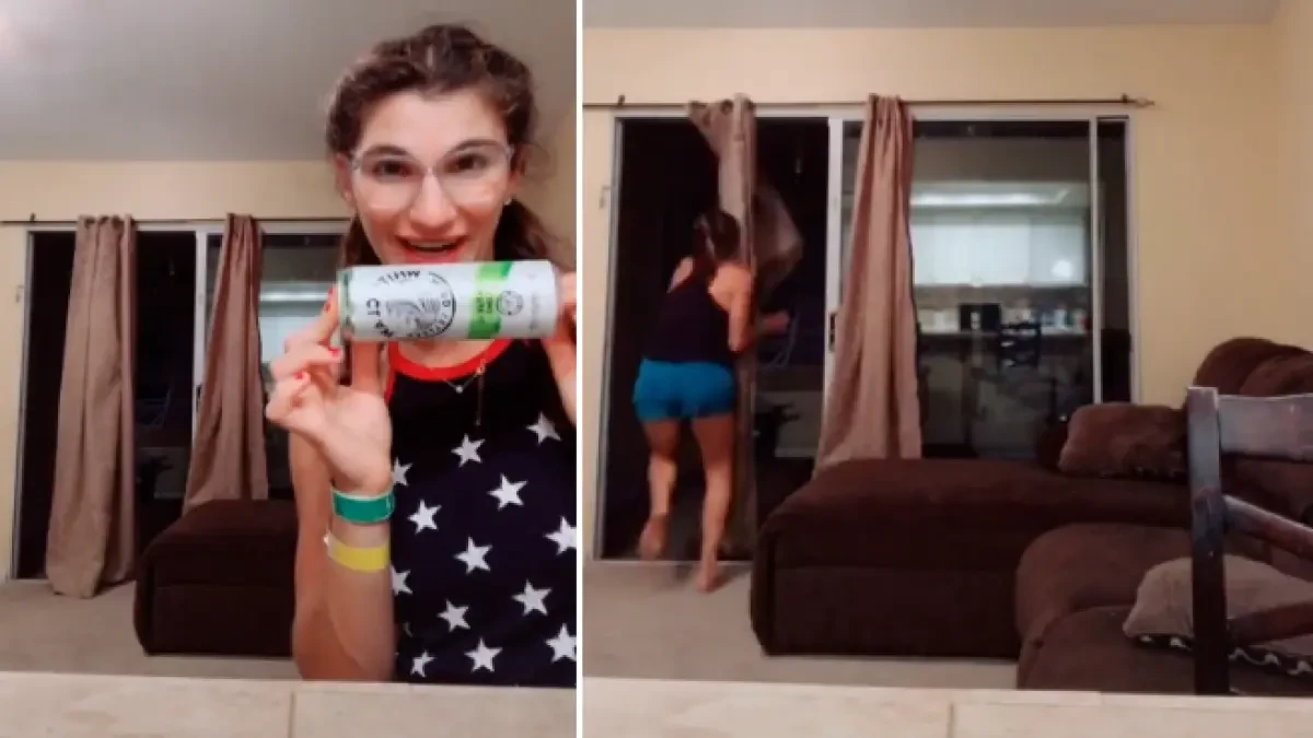 Ve una 'presencia extraña' en su cortina mientras graba un vídeo para Tik Tok y corre furiosa a pegarle un puñetazo