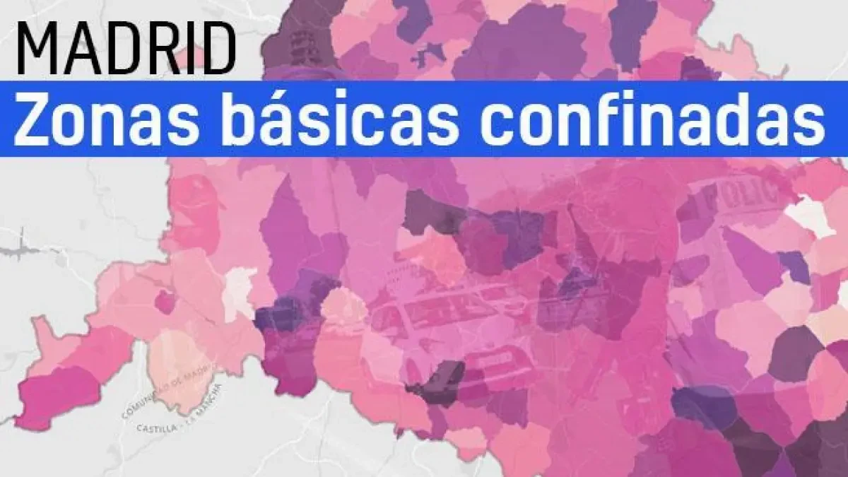 Estas son las 35 zonas básicas de salud que estarán confinadas en Madrid