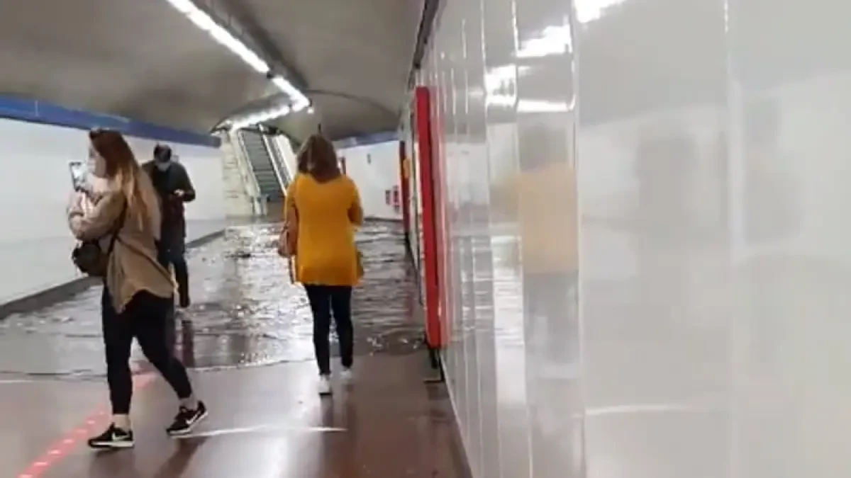 Caos en Madrid por la lluvia: cortes de líneas de Metro por inundación y problemas en el túnel de Manuel Becerra