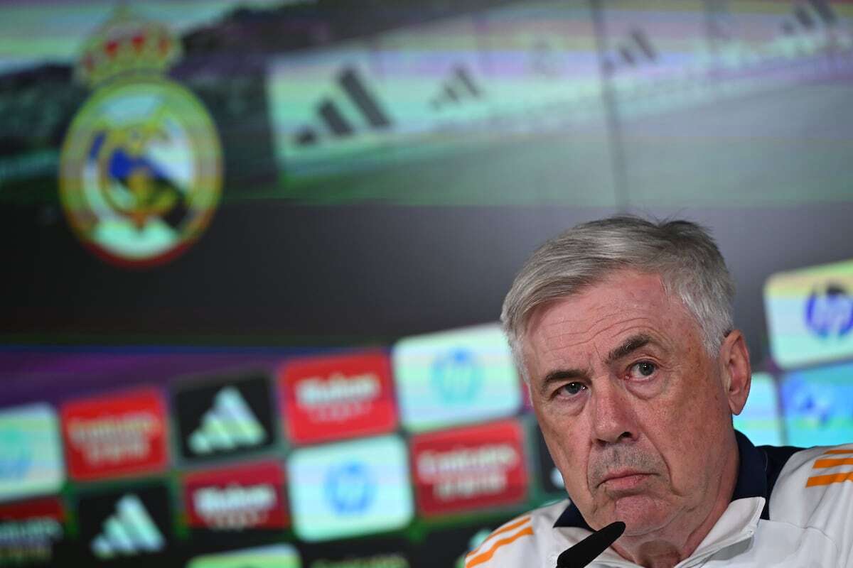 Rueda de prensa de Ancelotti antes del derbi madrileño en los octavos de final de la Champions