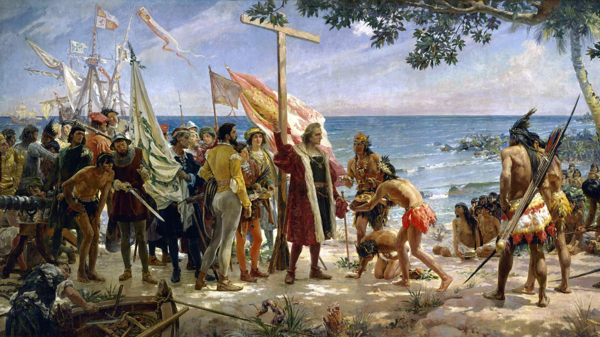 Historiadores confirman cuál fue la primera bandera que Cristobal Colón plantó en América: no fue la de España ni la de Castilla