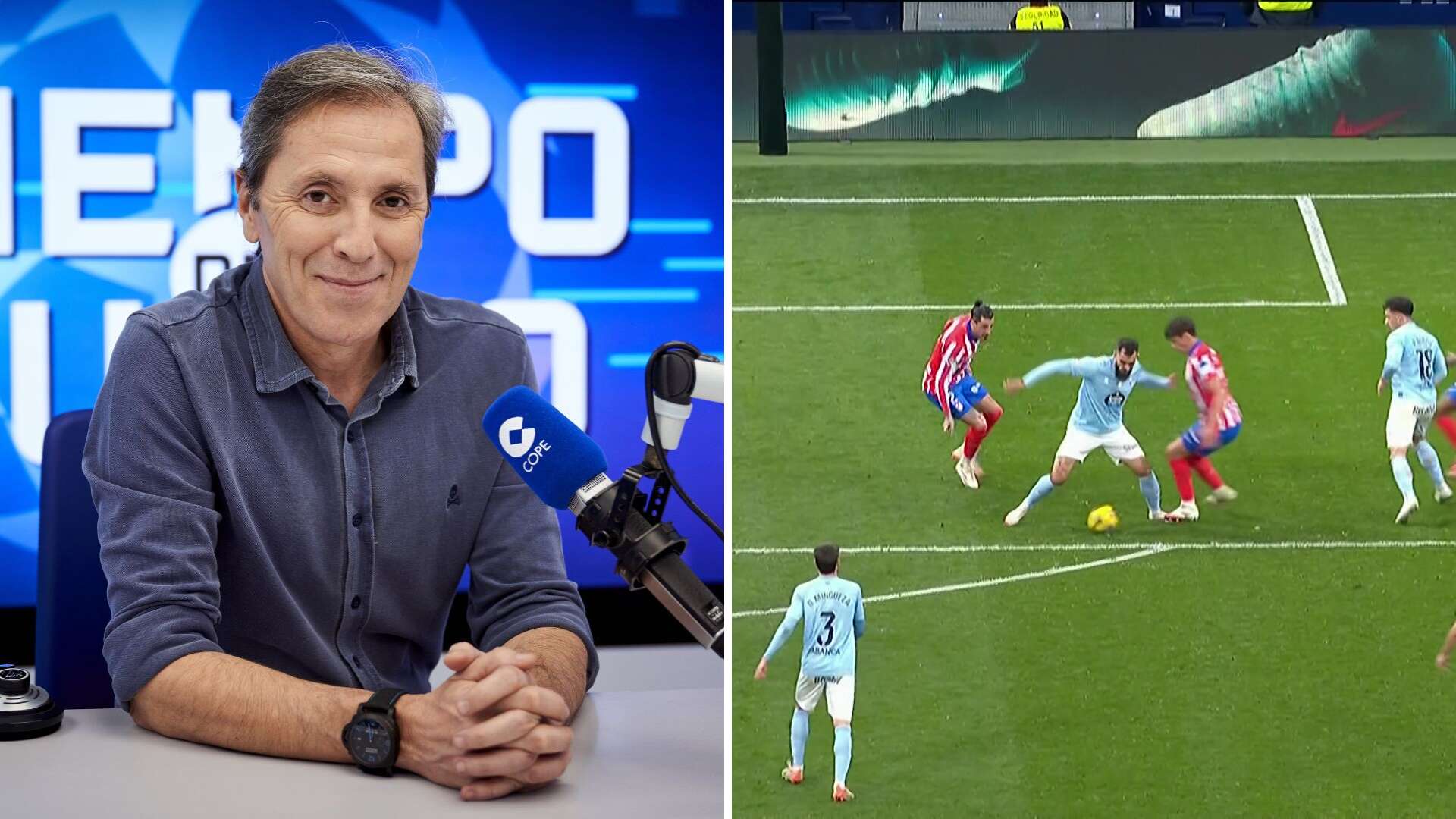 La reflexión de Paco González tras ver el penalti pitado a favor del Celta en el Metropolitano: 