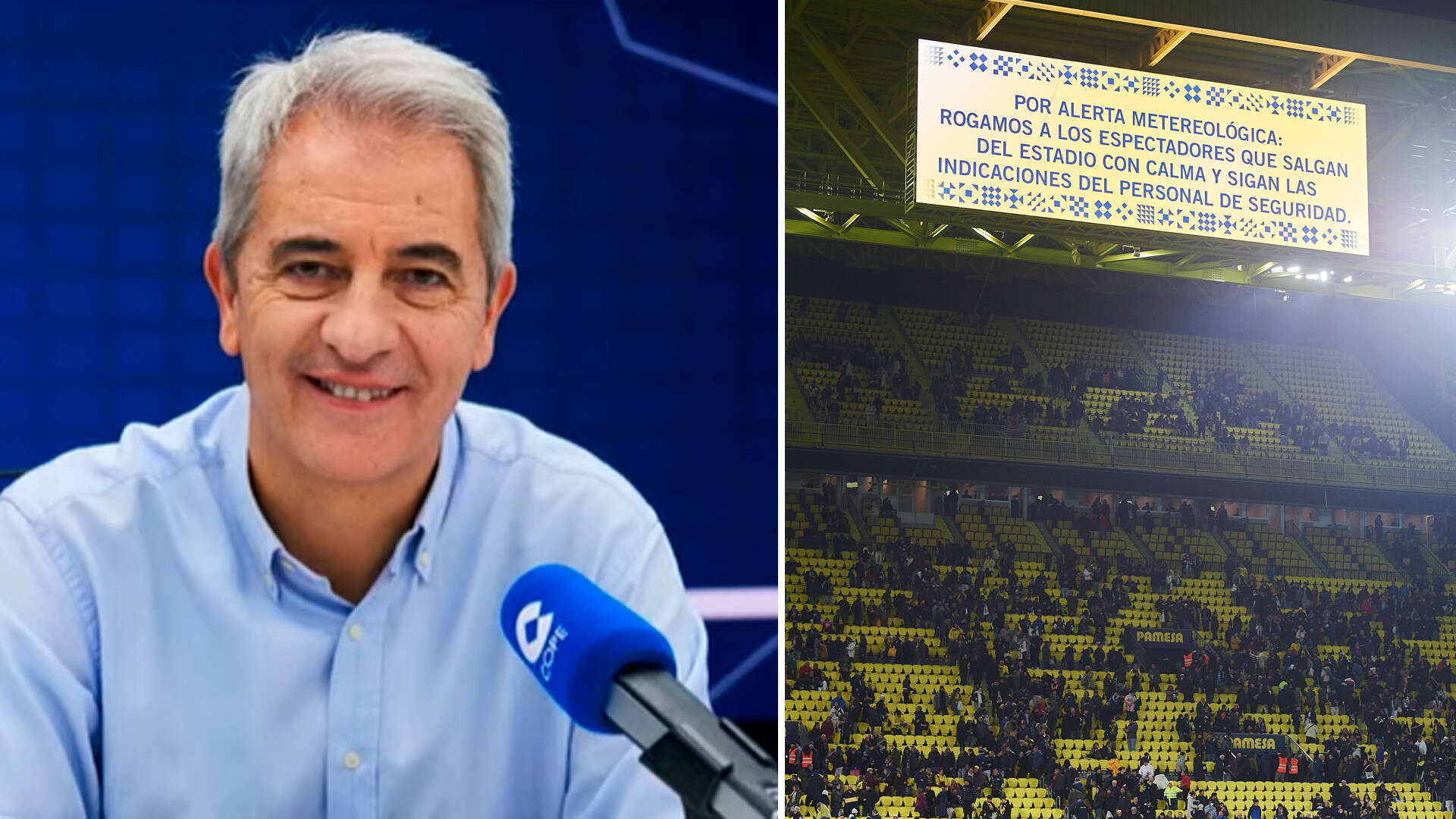 El mensaje de empatía de Manolo Lama con los espectadores cabreados por la suspensión del Villarreal-Espanyol: 