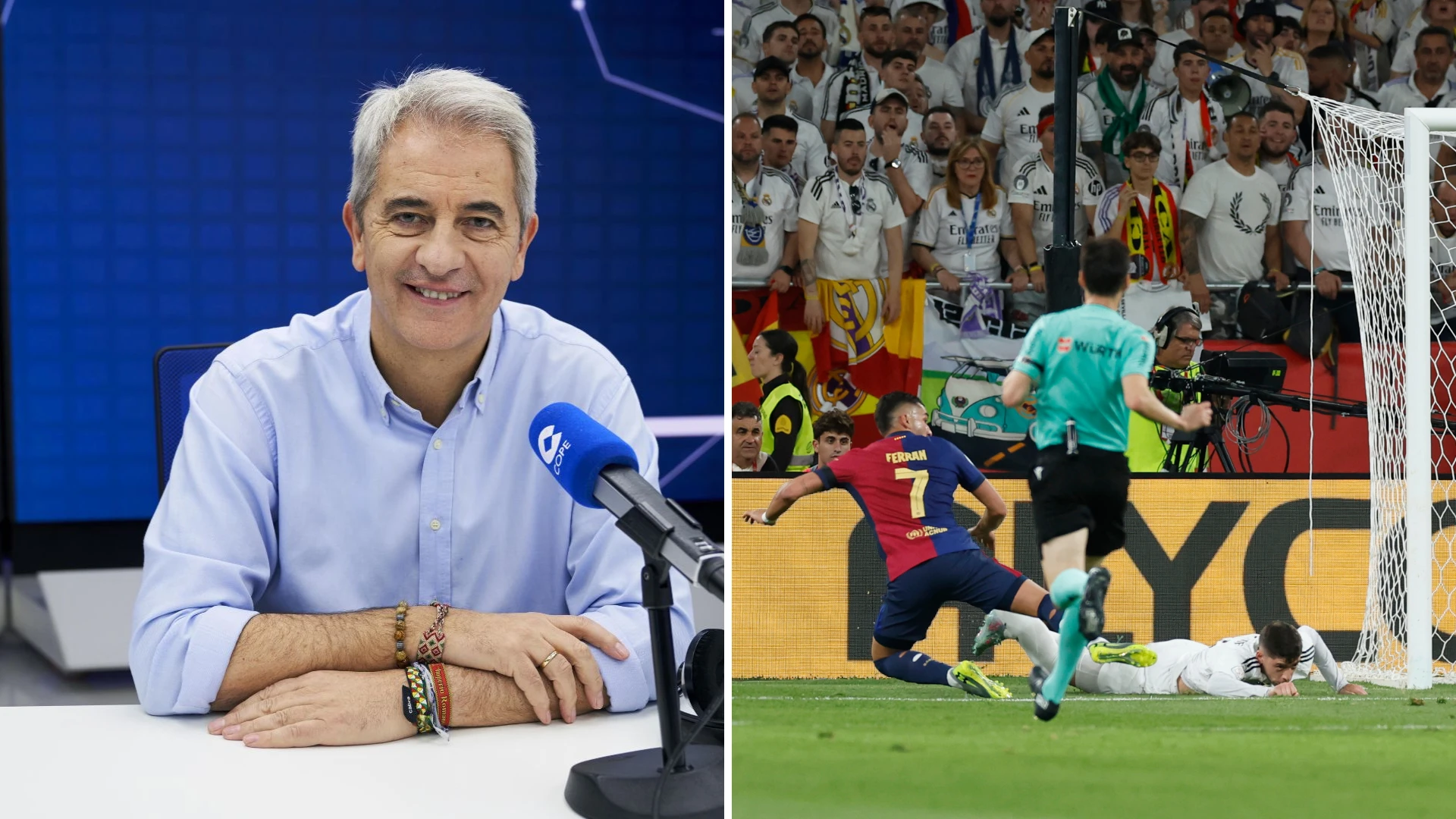Las dudas de Manolo Lama con el posible penalti a favor del Barça por mano de Valverde: 