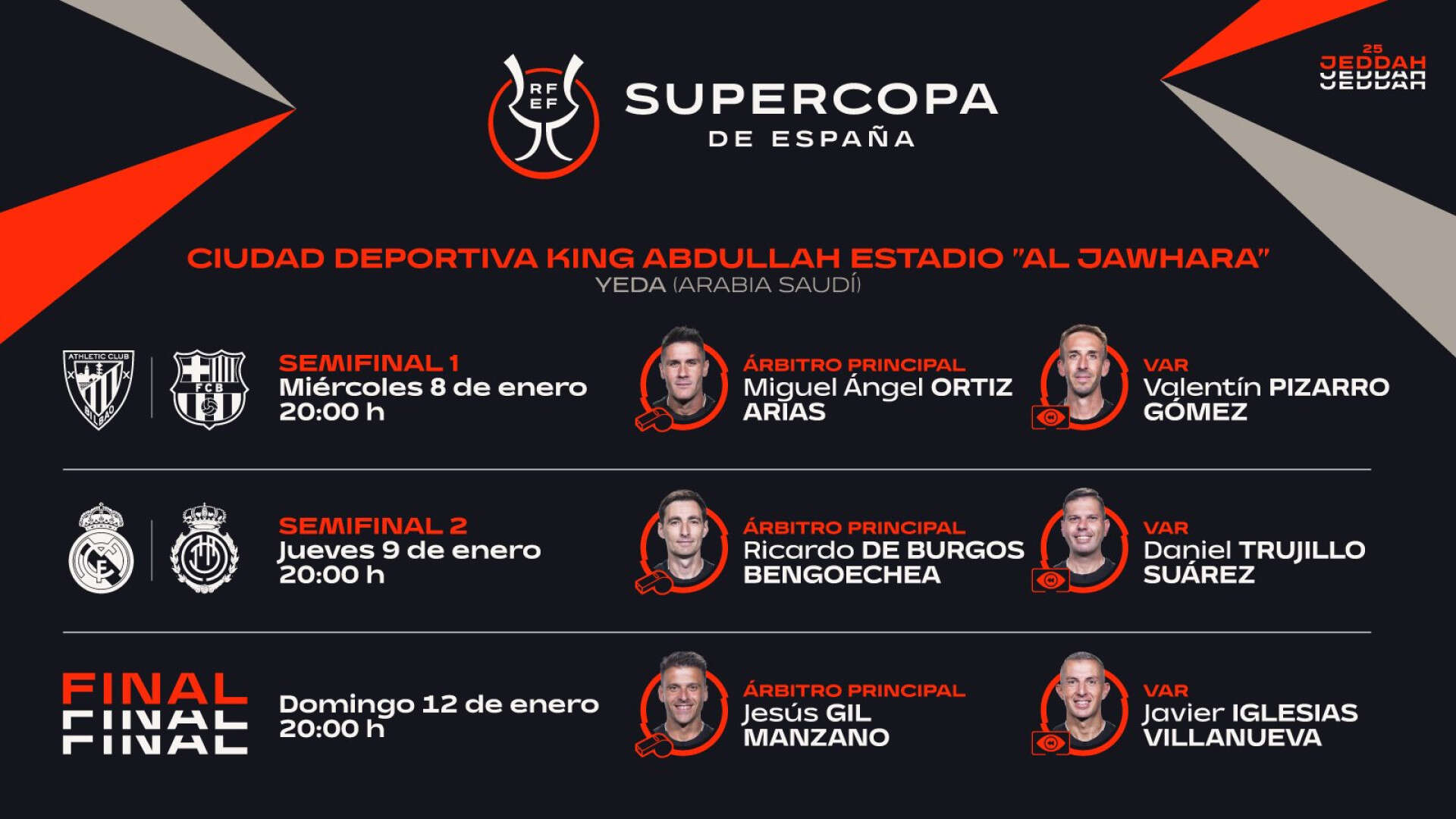 Ya se conoce al equipo arbitral que estará presente en la Supercopa de España: La final para Gil Manzano