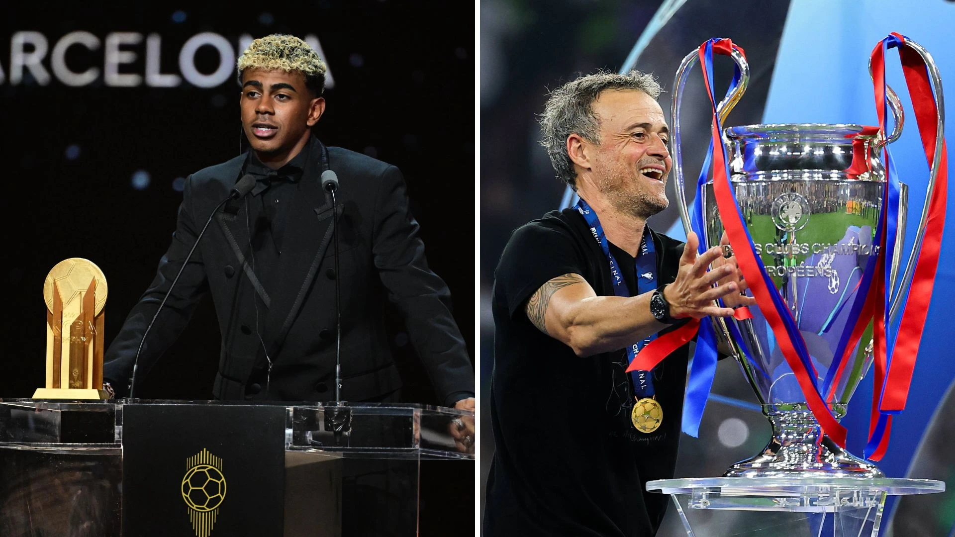 Así ganaron Lamine Yamal el Trofeo Kopa y Luis Enrique el premio al mejor entrenador