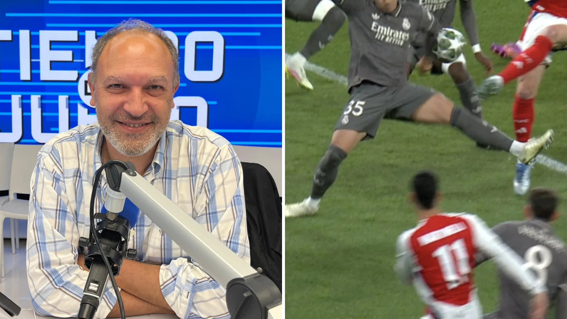La duda de Pedro Martín con el posible penalti por mano de Asencio: 