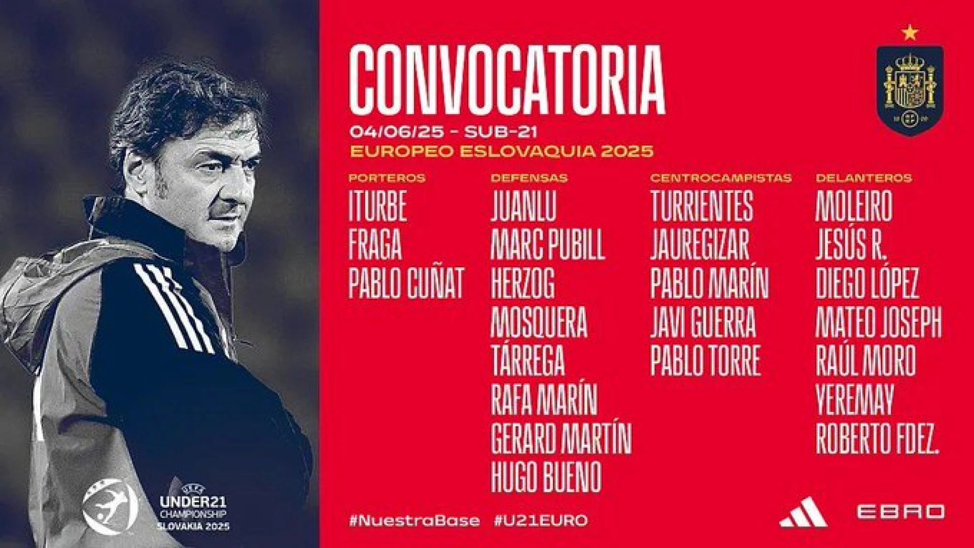 Kike Salas, Eliezer Mayenda y Andrés Martín, descartes para el Europeo sub-21
