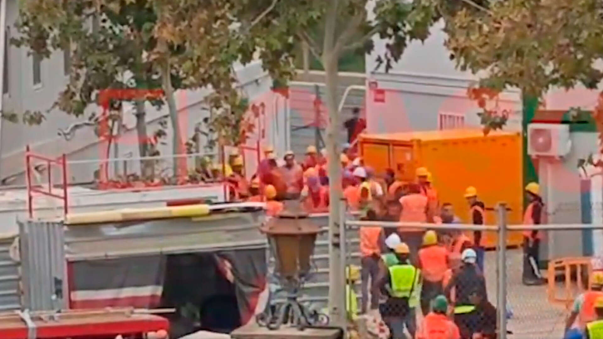 Salen a la luz las primeras imágenes de la pelea entre los trabajadores del Spotify Camp Nou que terminó con seis heridos