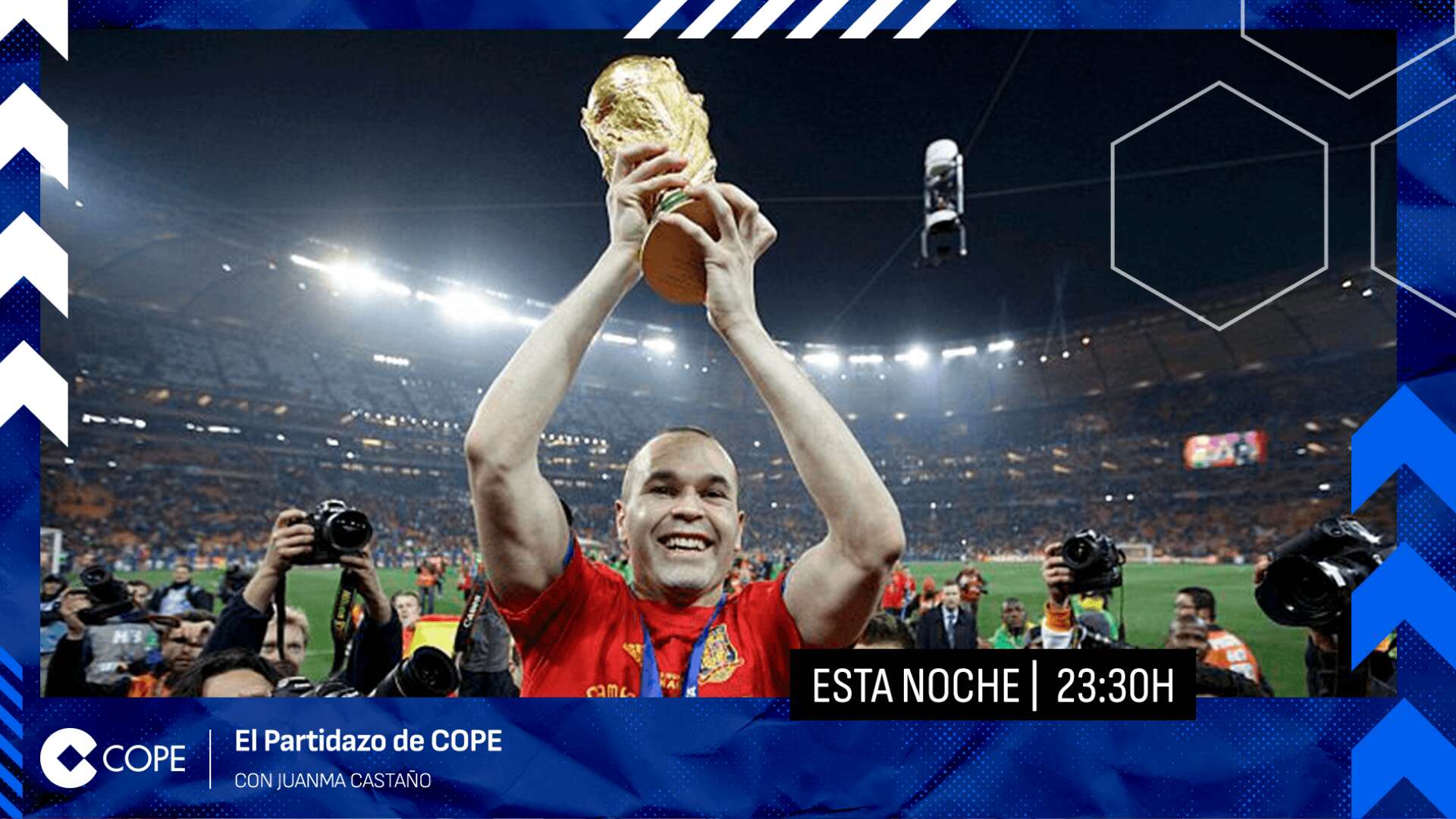 Andrés Iniesta, el autor del gol de nuestras vidas, esta noche en El Partidazo de COPE con Juanma Castaño