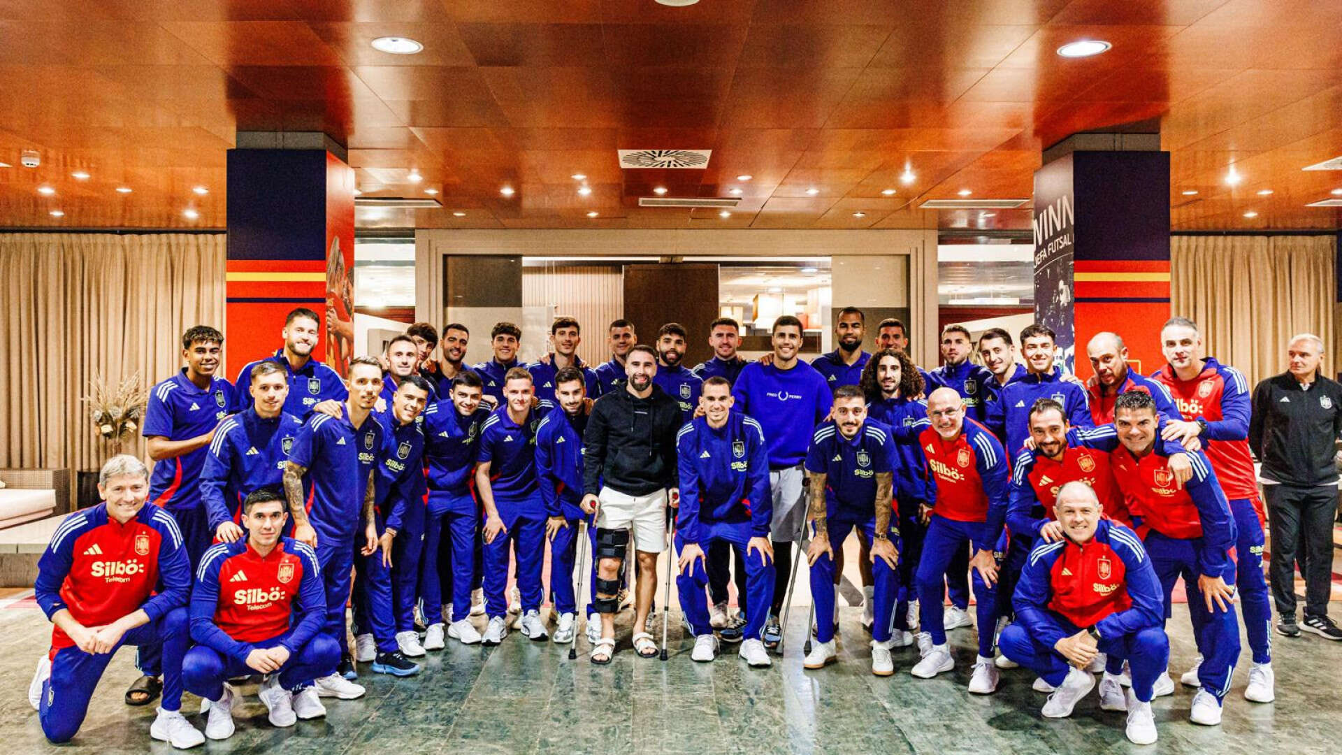 Los lesionados Carvajal, Rodri y Le Normand visitan a los internacionales españoles