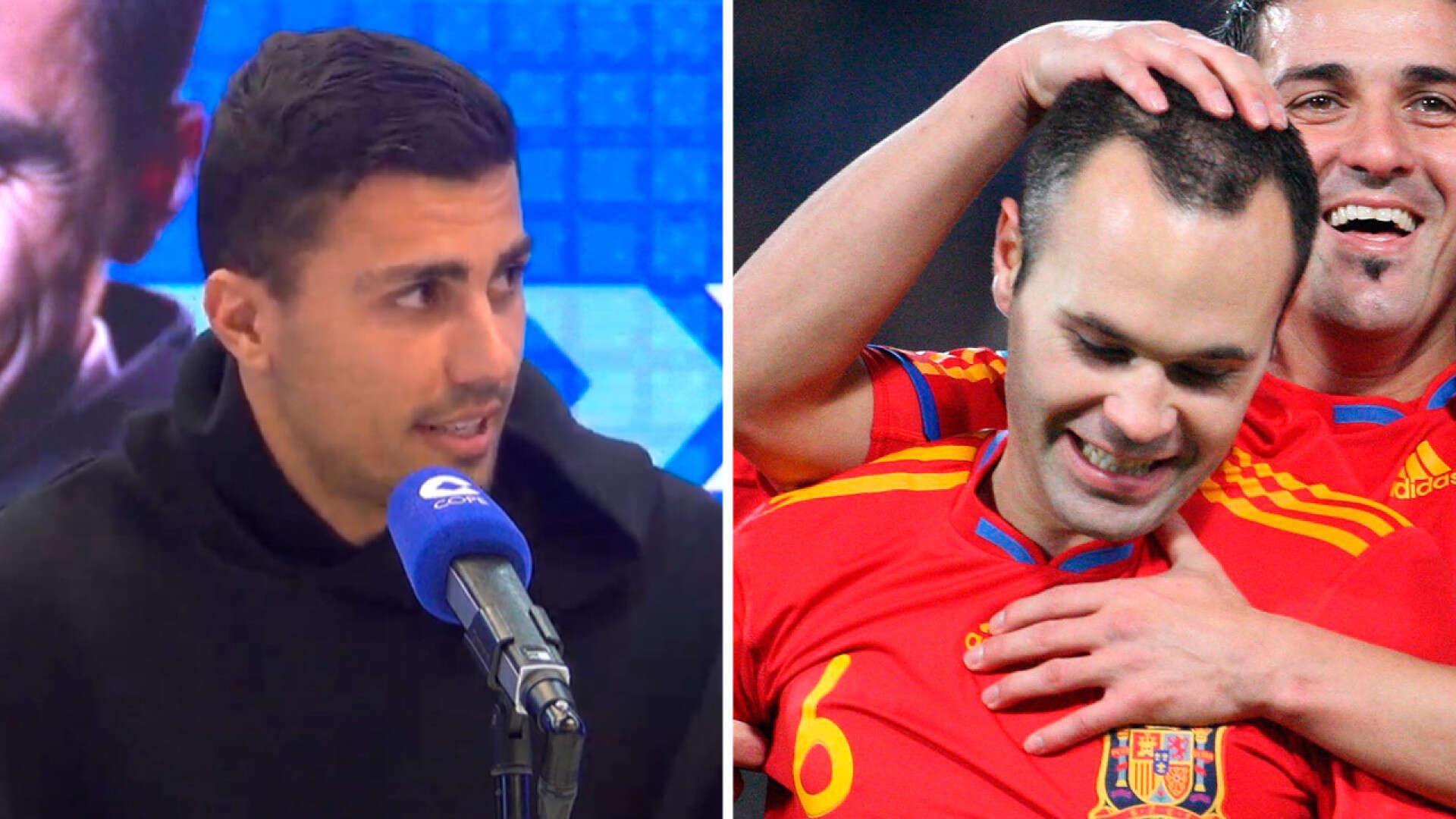 La reacción de Rodri cuando Andrés Iniesta le escribe para felicitarle por el Balón de Oro: 