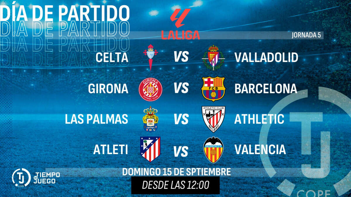 Sigue en directo Tiempo de Juego este domingo desde las 12:00h con los partidos de Barcelona y Atlético