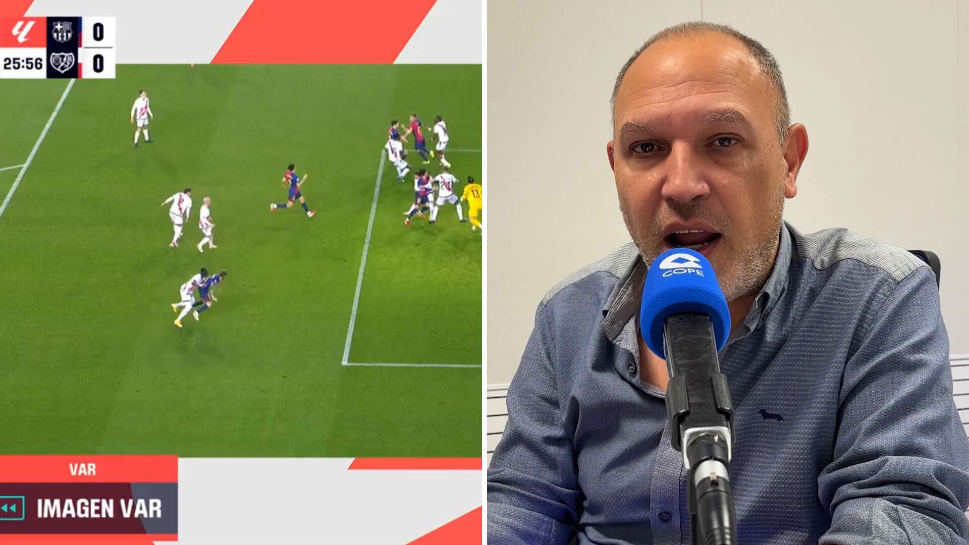 Pedro Martín vuelve a explotar tras el penalti a favor del Barcelona ante el Rayo: 