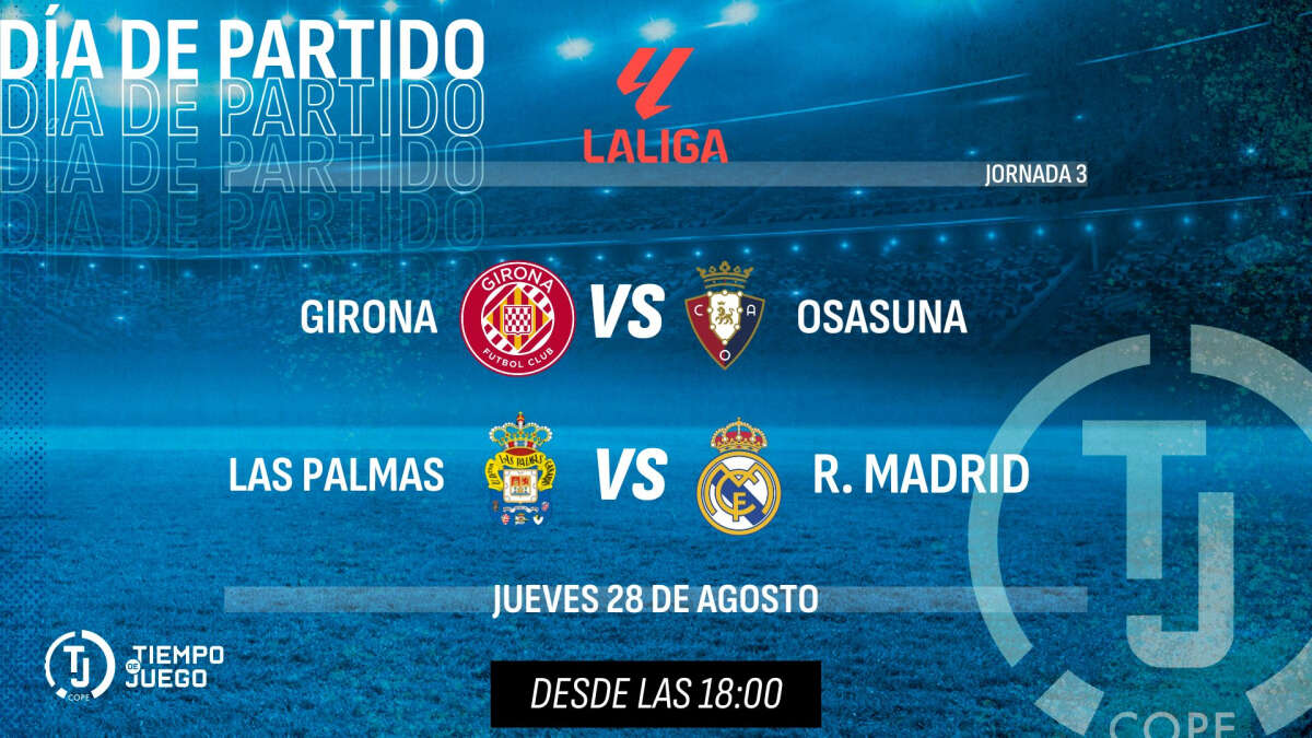 Sigue este jueves en Tiempo de Juego desde las 18:00h el sorteo de la Champions y Las Palmas-Real Madrid