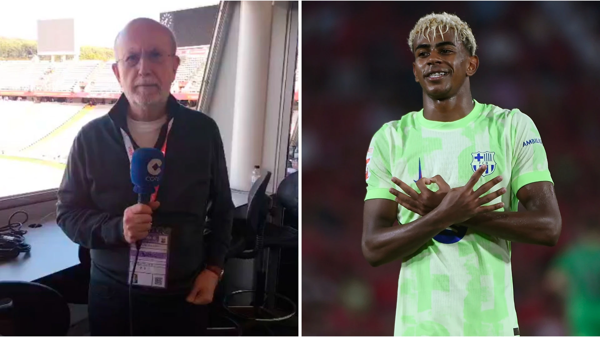 El aplauso de Manolo Oliveros a Lamine Yamal tras el Mallorca – Barcelona: 