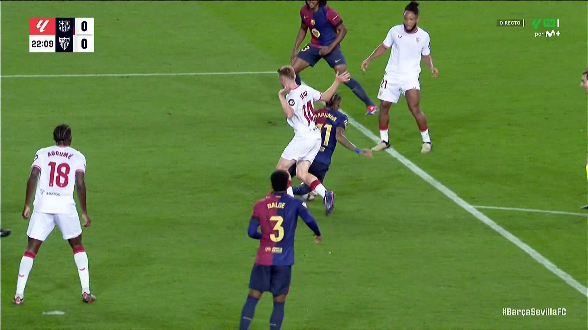 La polémica por el penalti a favor del Barcelona contra el Sevilla: 