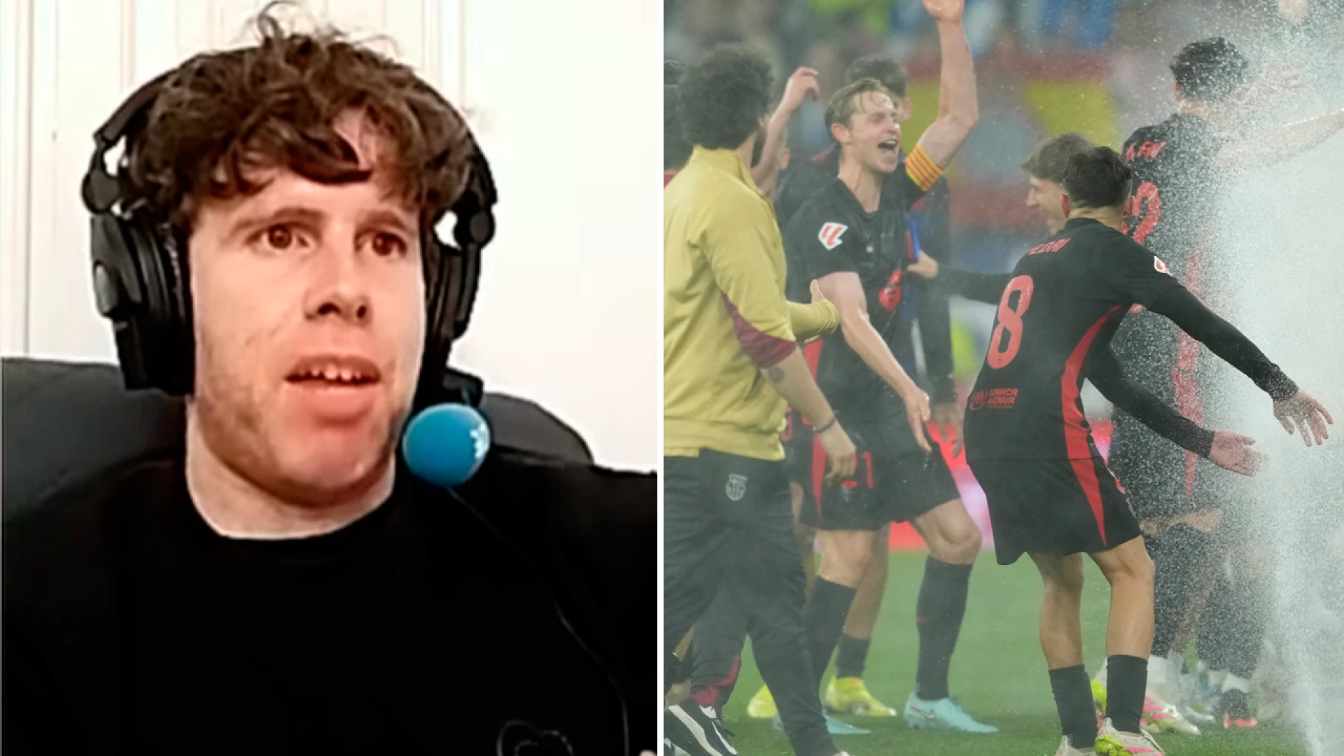 Dani Senabre, molesto con el gesto de Flick en la celebración de los jugadores del Barcelona: 
