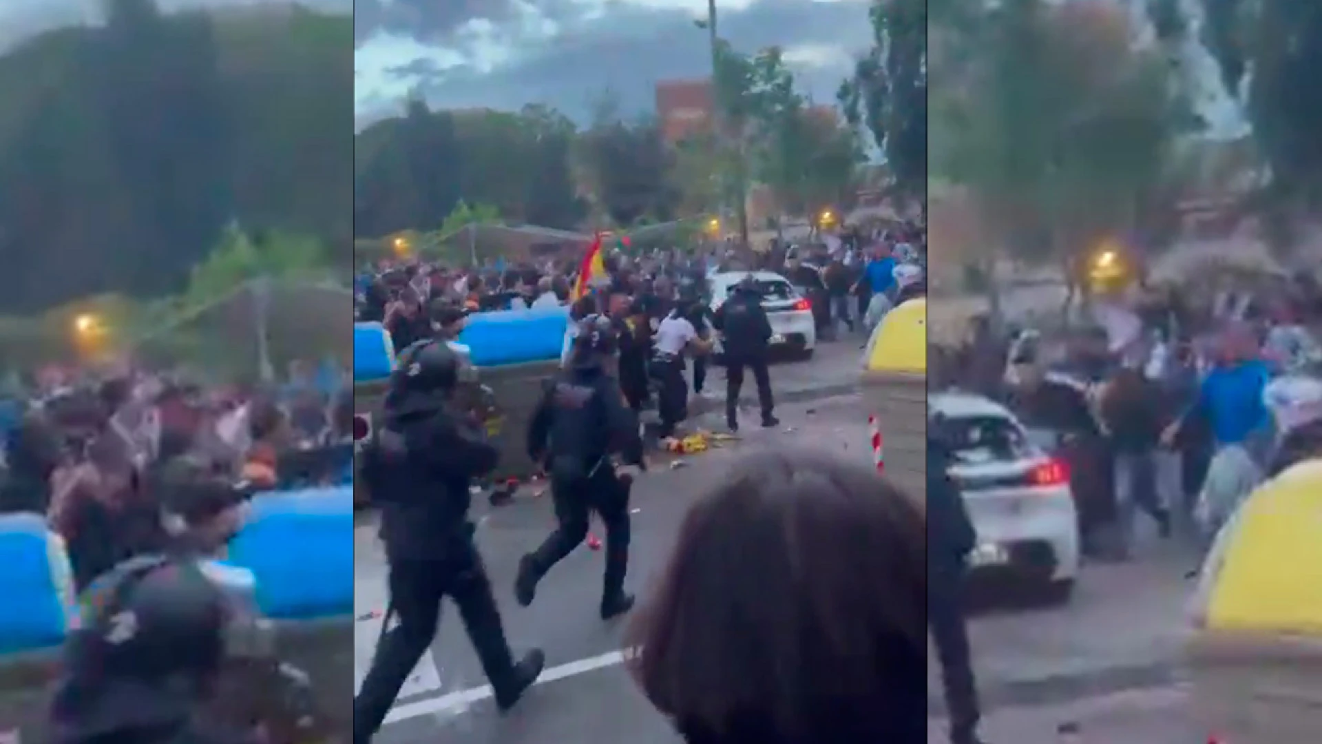 Atropello múltiple en los aldeñados del RCDE Stadium antes del Espanyol-Barcelona