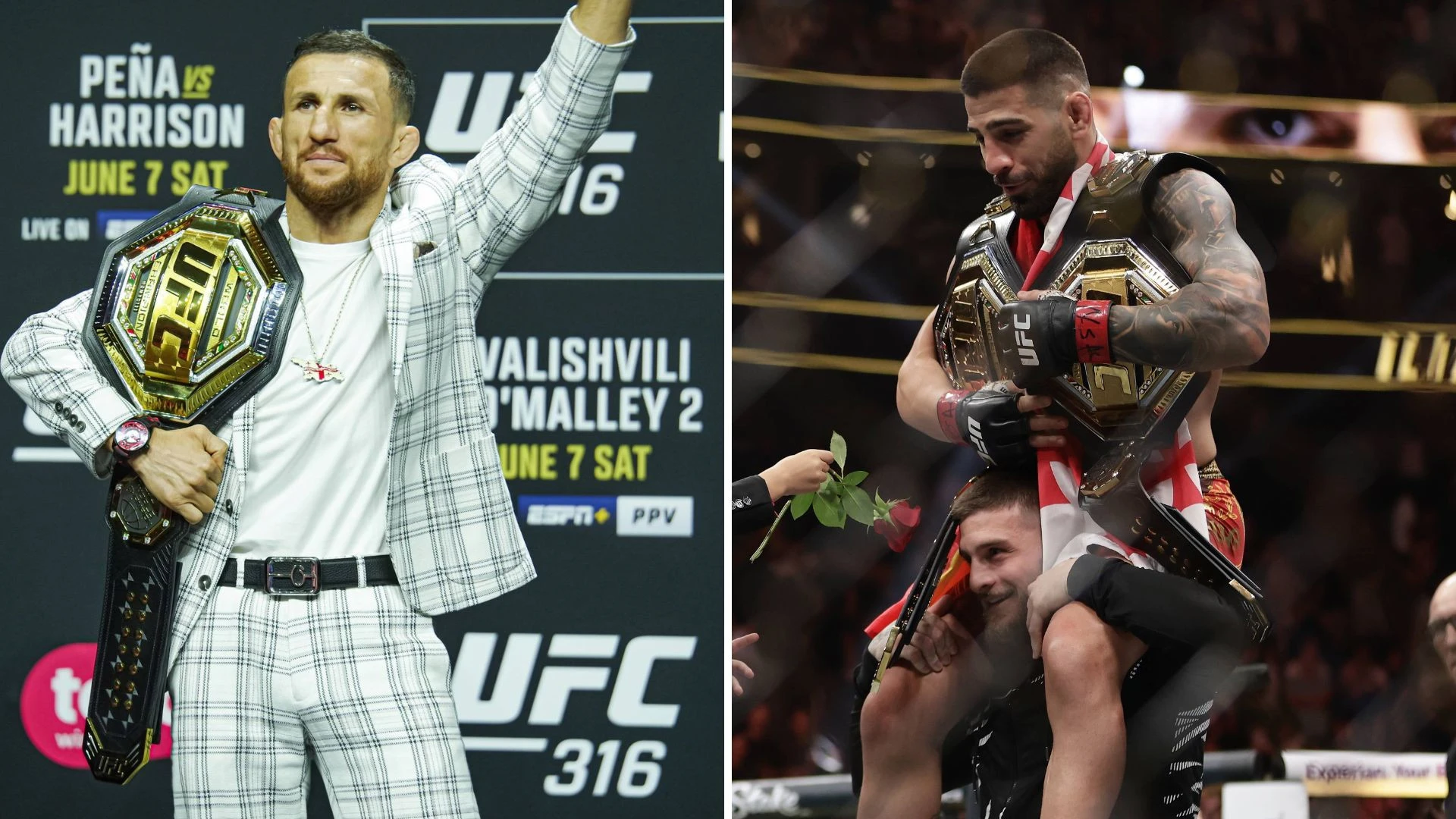 Merab Dvalishvili gana el  Peleador del Año en la UFC, al que no podía optar Topuria