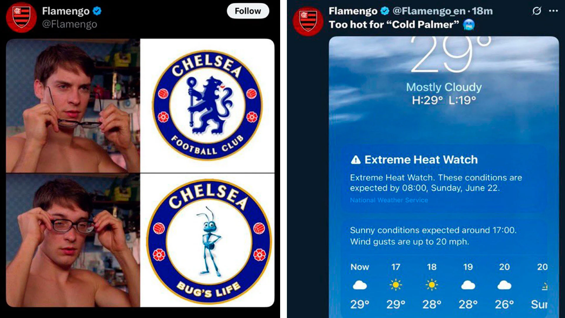 La burla para nostálgicos del Flamengo al Chelsea tras ganarle: London Blue