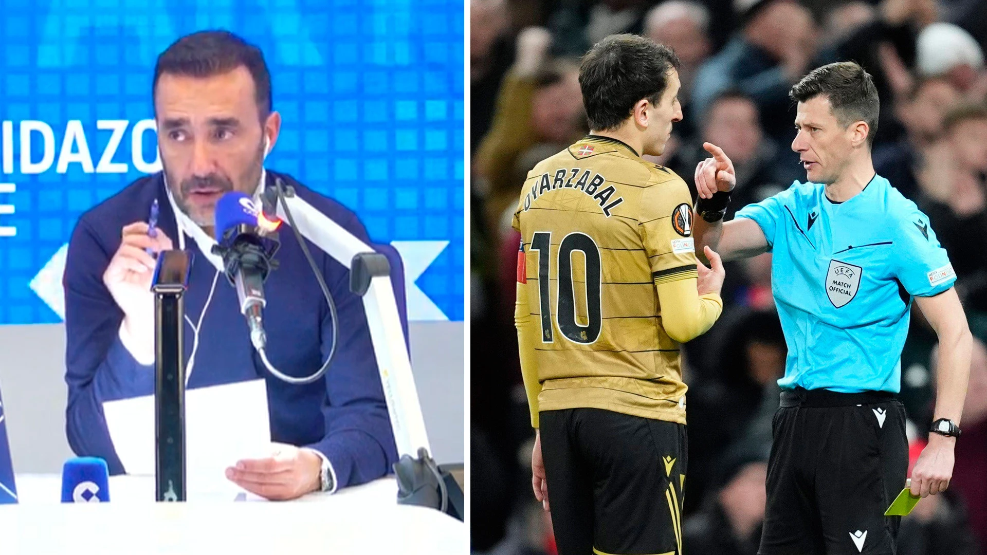 La denuncia de Juanma Castaño contra el árbitro francés con el que cayó la Real Sociedad en Manchester: 