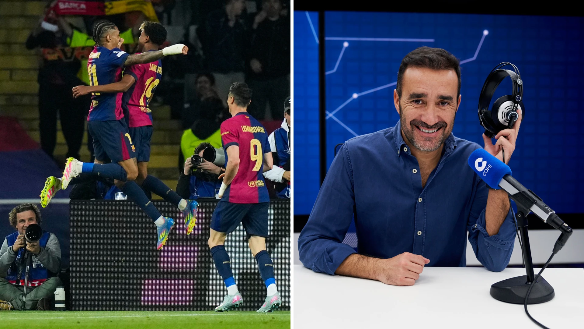 Juanma Castaño alucina con el tridente del Barça tras la goleada ante el Dortmund: 