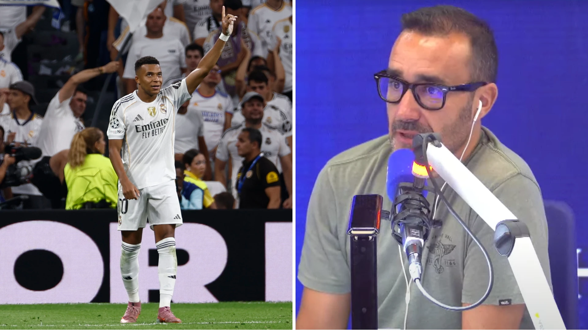 Juanma Castaño, director de El Partidazo de COPE, se rinde a Mbappé tras el estreno del Real Madrid en Champions: 
