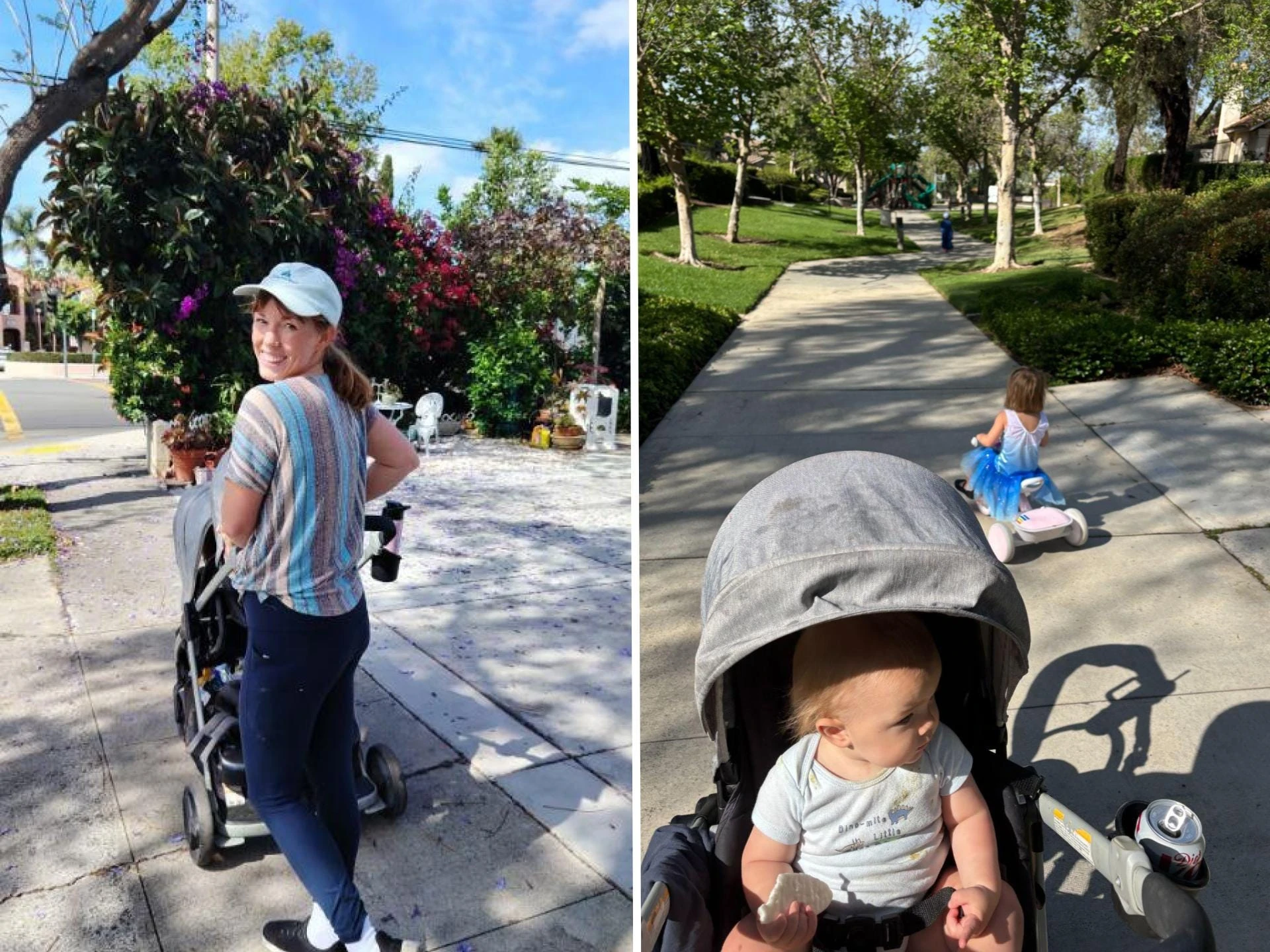 My kids are 5, 3, and 1, and we live in the suburbs. We walk whenever possible instead of taking our minivan.