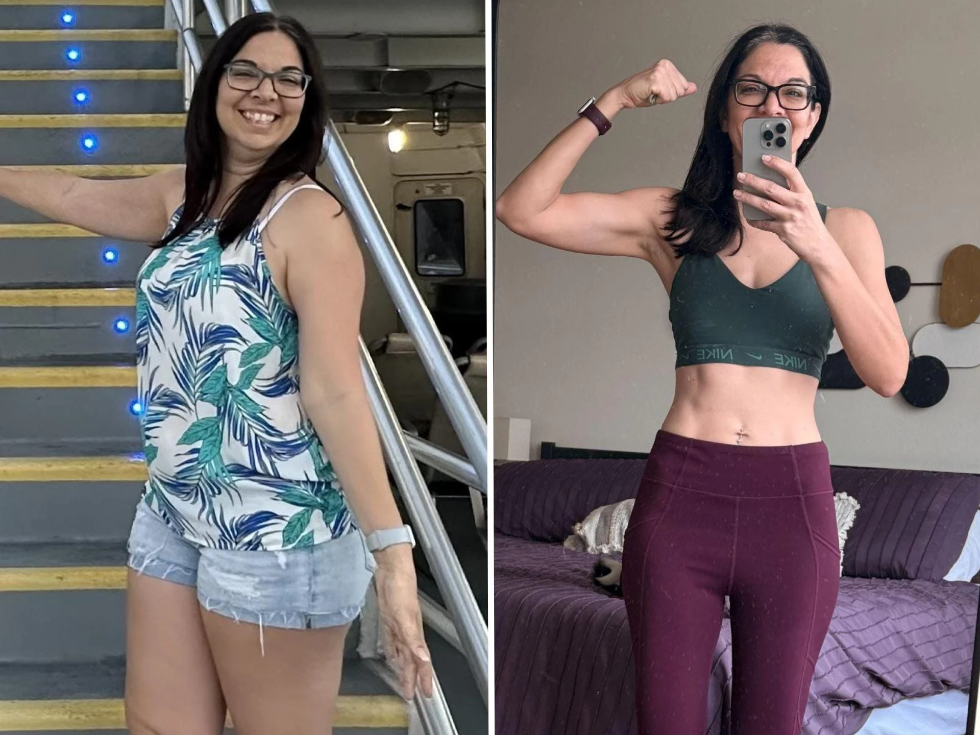A 42-year-old woman gained weight from early menopause and a stressful job. She lost over 60 pounds with 3 habits.