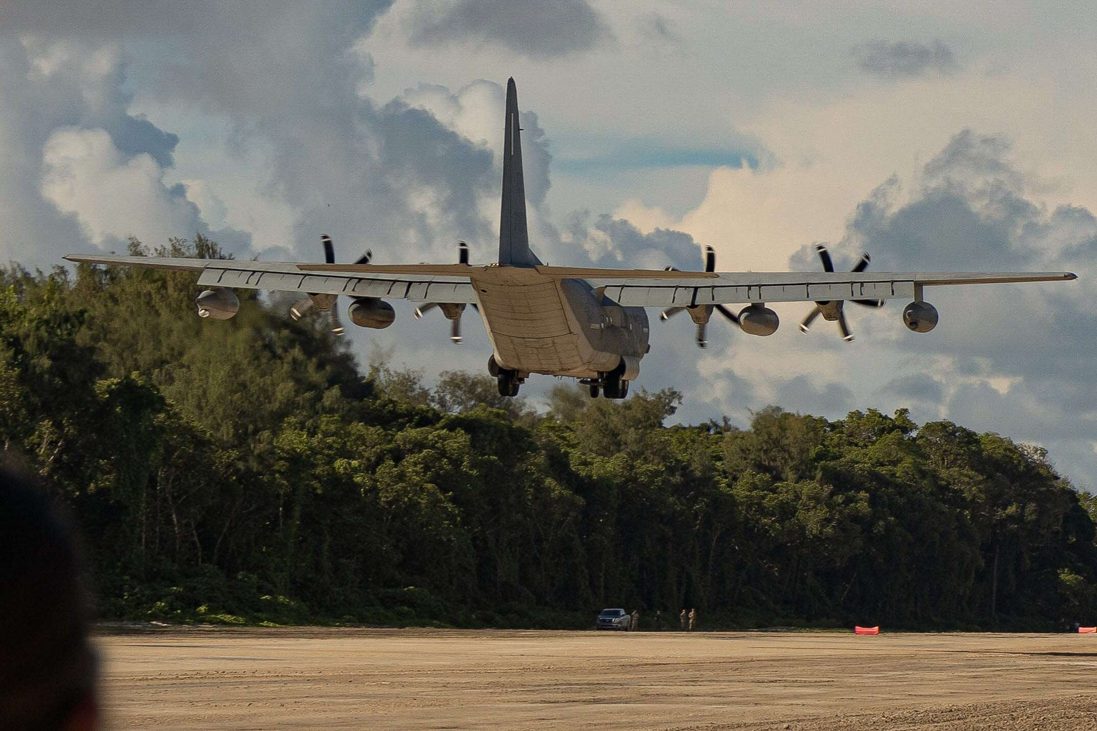 A US military aircraft just returned to a WWII airstrip that was once the site of a bloody battle in the Pacific