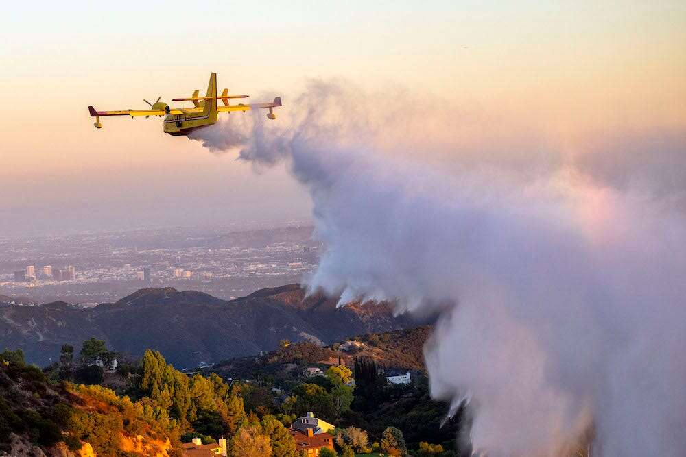 A drone collided with one of the only Super Scooper planes fighting the LA wildfires, grounding a key resource