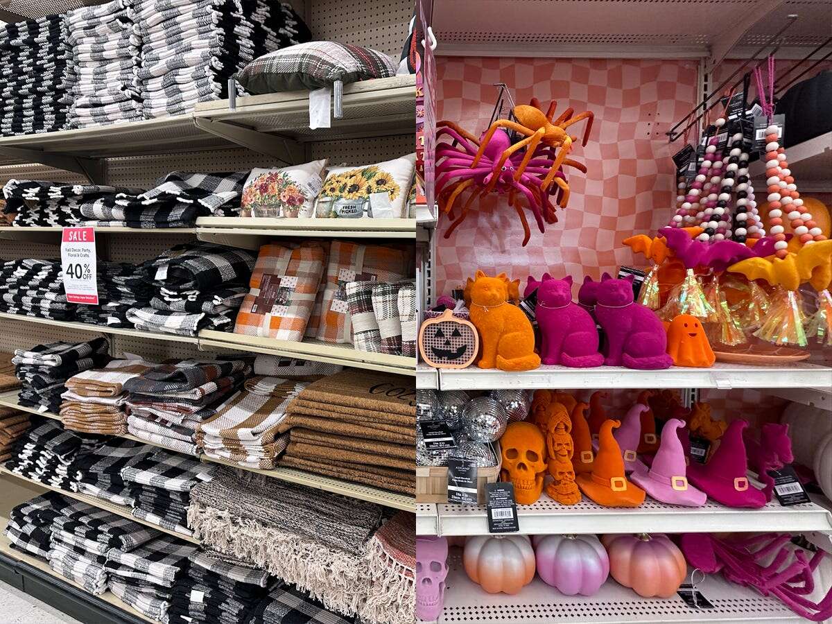 I shopped at Hobby Lobby and Michaels for fall decorations. I found deals at both, but one had way more Halloween spirit.