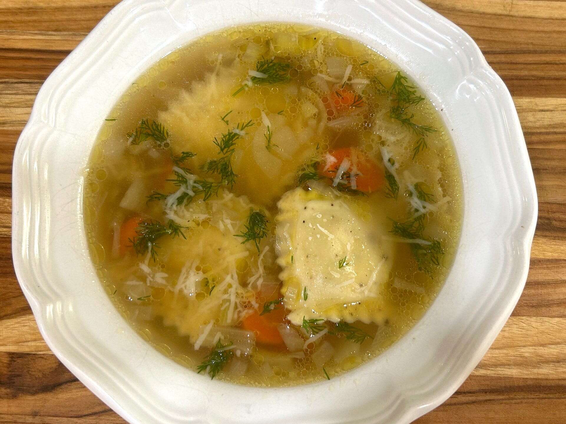 I made Ina Garten's ravioli en brodo, and it's so much better than chicken noodle soup