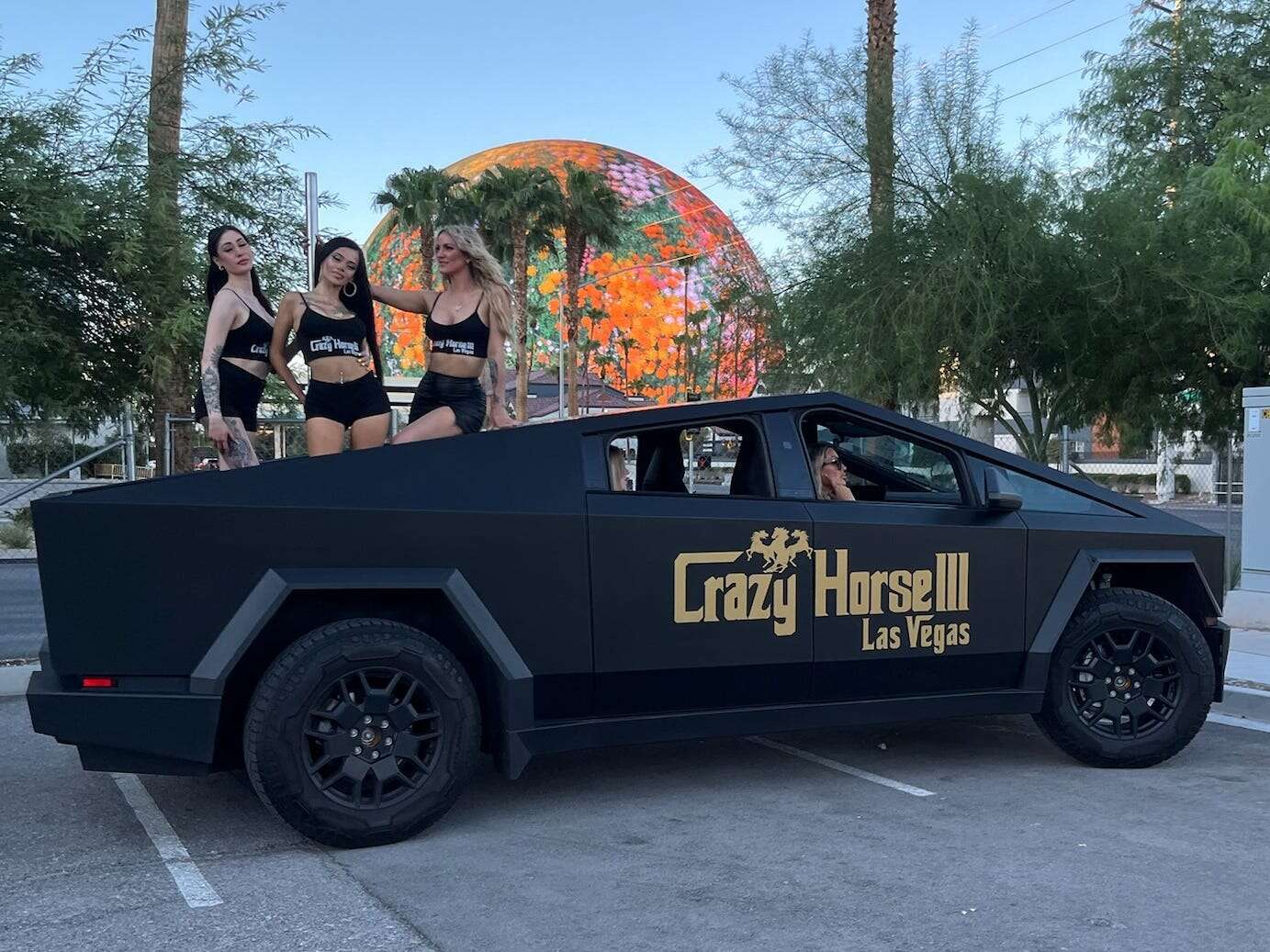 So, a Tesla Cybertruck outfitted with a stripper pole is driving around Vegas