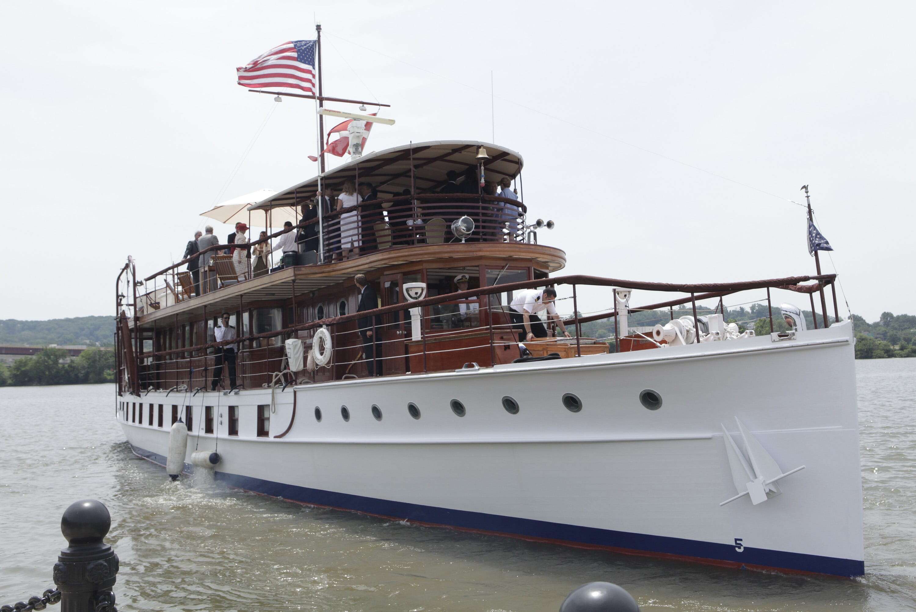 Photos show the USS Sequoia, the US presidential yacht once known as the 'floating White House'